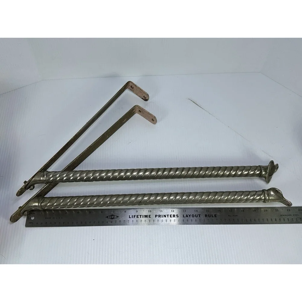 Antique Victorian Wall Sink Shelf Brackets Claw Foot Supports Chrome As‎ Found